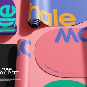 PU Oval Yoga Mat Mockup Bundle